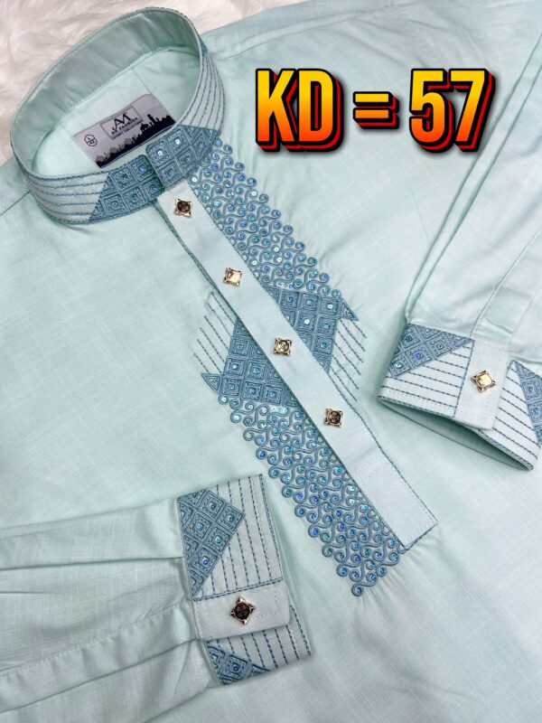 57 এসি কটন সিকোয়েন্স এমব্রয়ডারি পাঞ্জাবি (CODE: KD-57) - Image 1